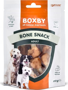 BOXBY BONE SNACK 100 г - дополнительный корм для взрослых собак, кости с гантелями из куриного мяса с каждой стороны. (8511010456)