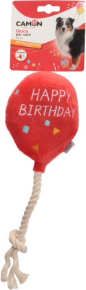 Camon Rotaļlieta suņiem - plīša balons "HAPPY BIRTHDAY" ar virvi 30cm (AH4017)