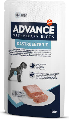 ADVANCE VETERINARY DIETS DOG GASTROENTERIC 150G - KONSERVI SUŅIEM AR GREMOSANAS TRAUCĒJUMIEM (8GB) (925968)